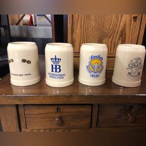 Set of 4 Vintage German Beer Steins - West Germany